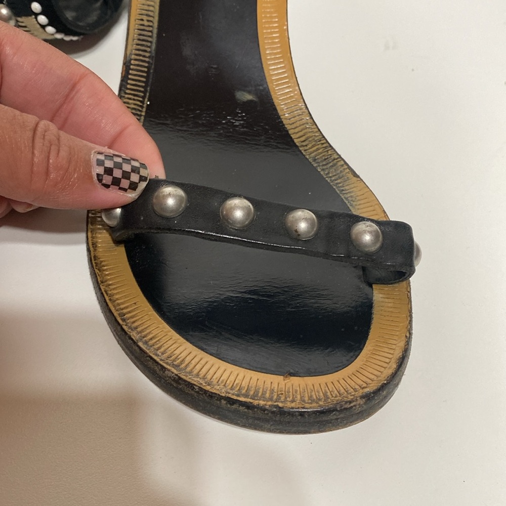 Isabel Marant Joss Embroidered Black Heel Sandals - Picture 8 of 17